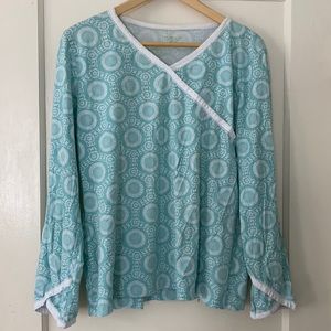 Green Cotton by Garnet Hill pajamas, size L